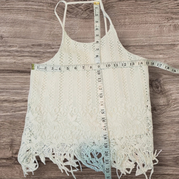 Cream Crochet Fringe Tank Top - Picture 3 of 5